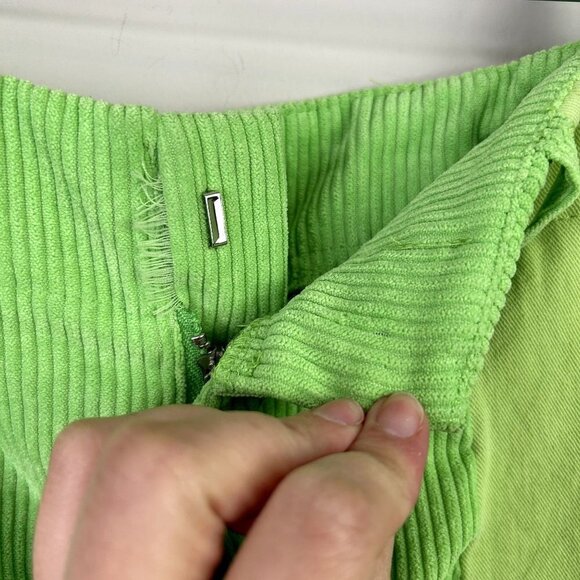 Y2K inspired Green corduroy and jean mixed media pants size small - Picture 6 of 8